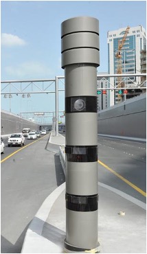 This is how the speed cameras look on the roads in Dubai