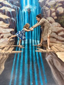3D Selfie Museum in Dubai - be careful not to fall into the water. But it's just an optical illusion