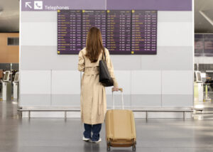 Full Shot Woman Traveling With Baggage