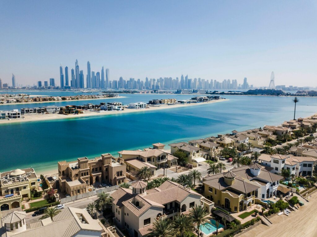 Palm Jumeirah with its villas
