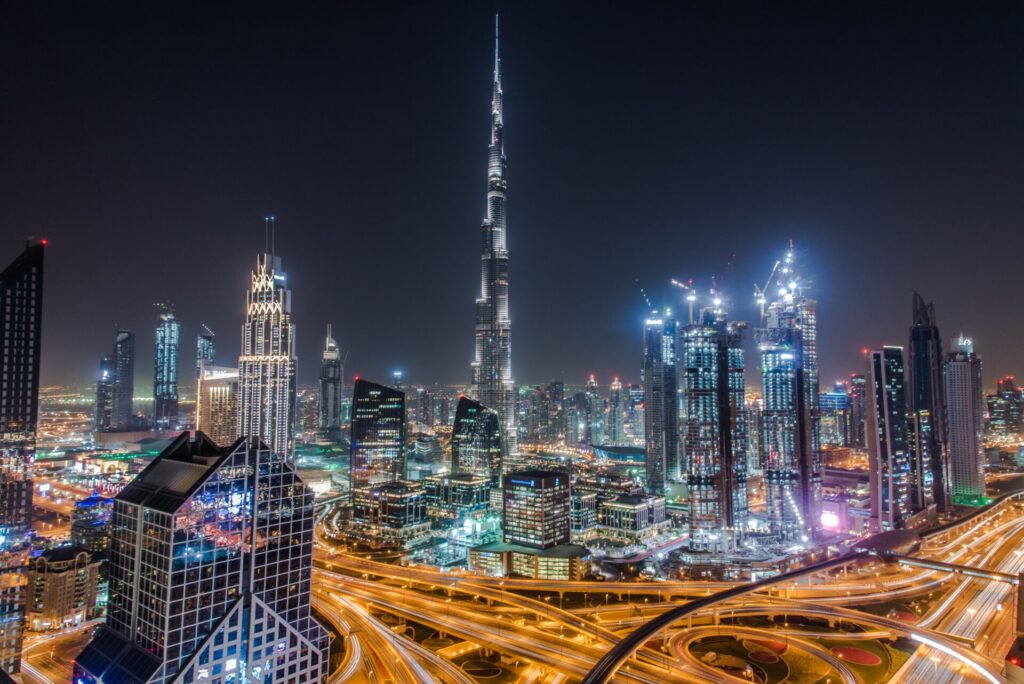 Dubai Skyline by nights